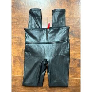 Spanx Black Faux Leather Legging Womens Sz XS